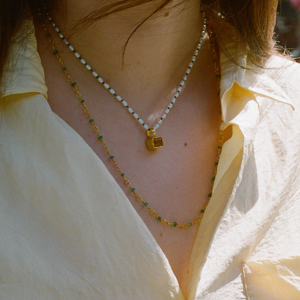 18" Keshi Pearl Strand in Navy - Image 2