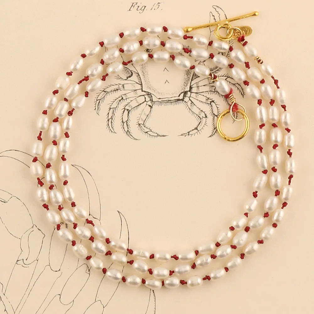 16" Keshi Pearl Strand in Oxblood - Image 2