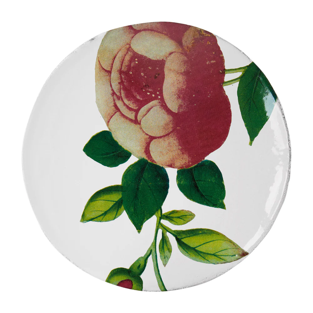 18th c Fan - Crimson Rosea Plate