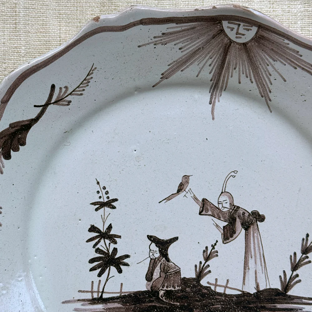 18th-century French Nevers Faience Plate - Image 3