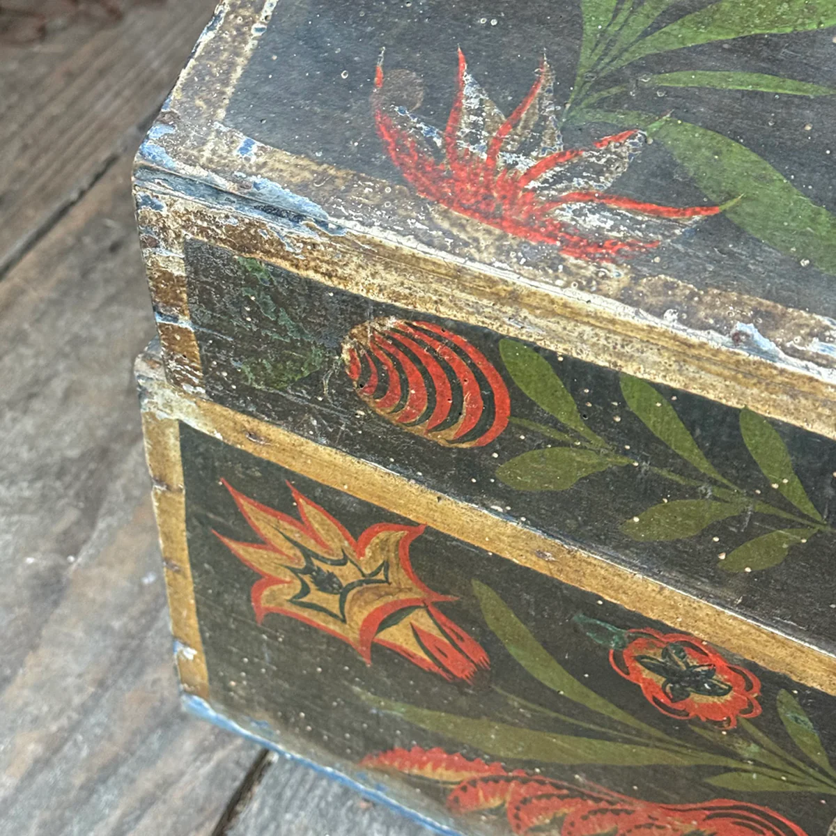 18th-century French Painted Trunk - Image 9