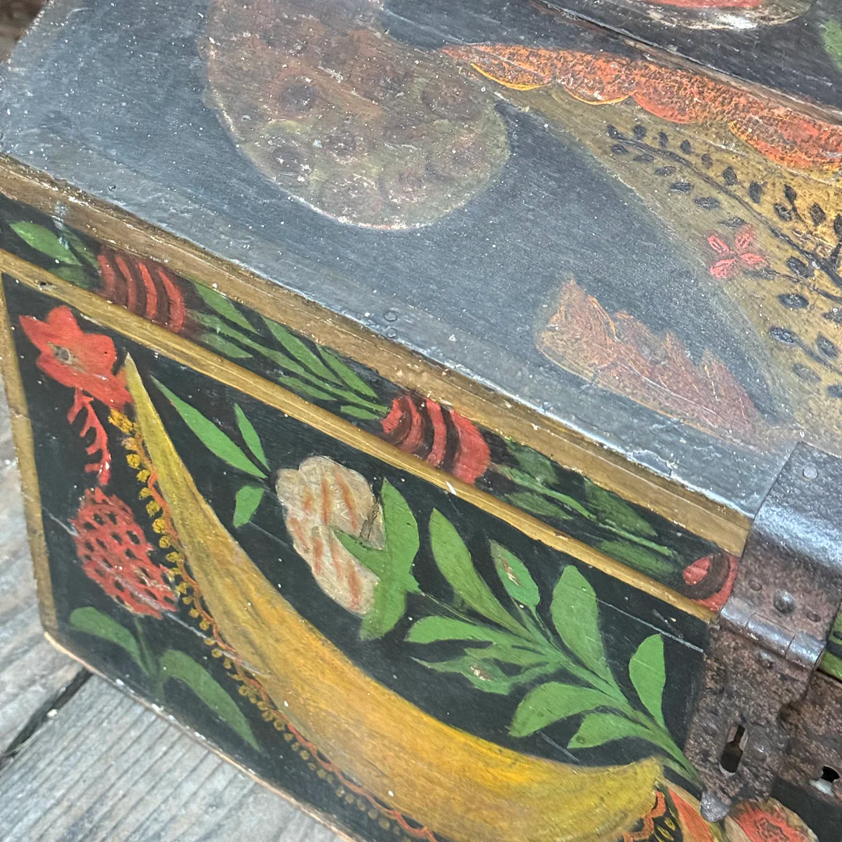 18th-century French Painted Trunk - Image 7