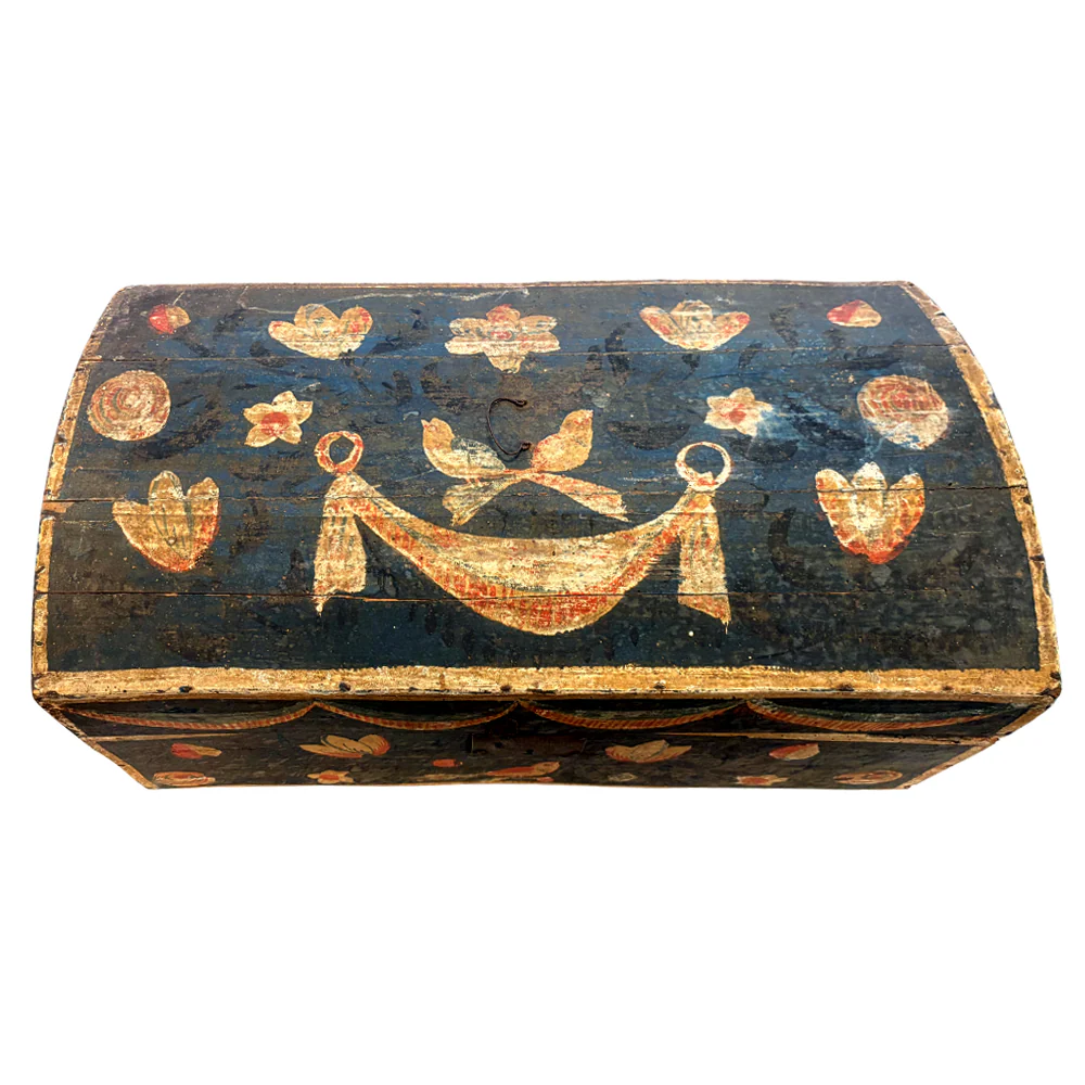18th-century French Painted Trunk - Image 3