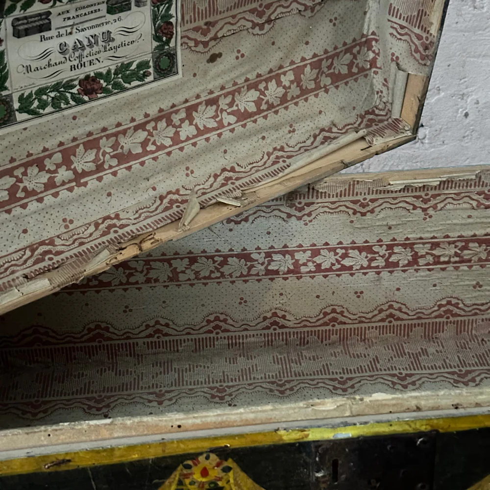 18th Century French Painted Trunk - Image 5