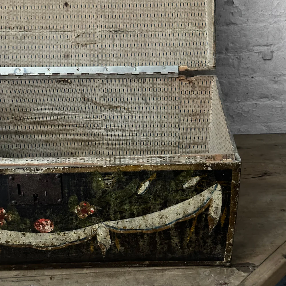18th Century French Painted Trunk - Image 7