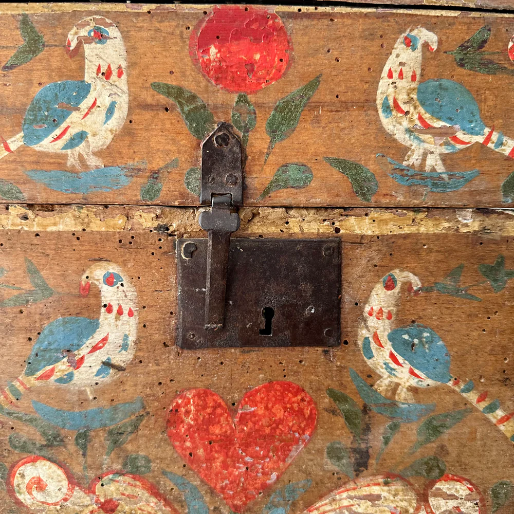 18th-Century French Painted Trunk - Image 10