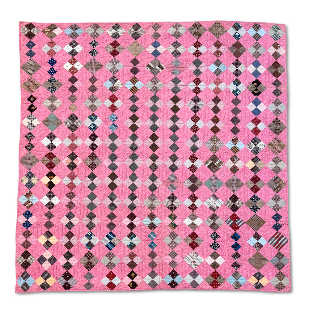 19th-century American Hand-Stitched Quilt #2 - Image 2
