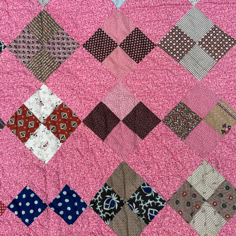 19th-century American Hand-Stitched Quilt #2 - Image 3