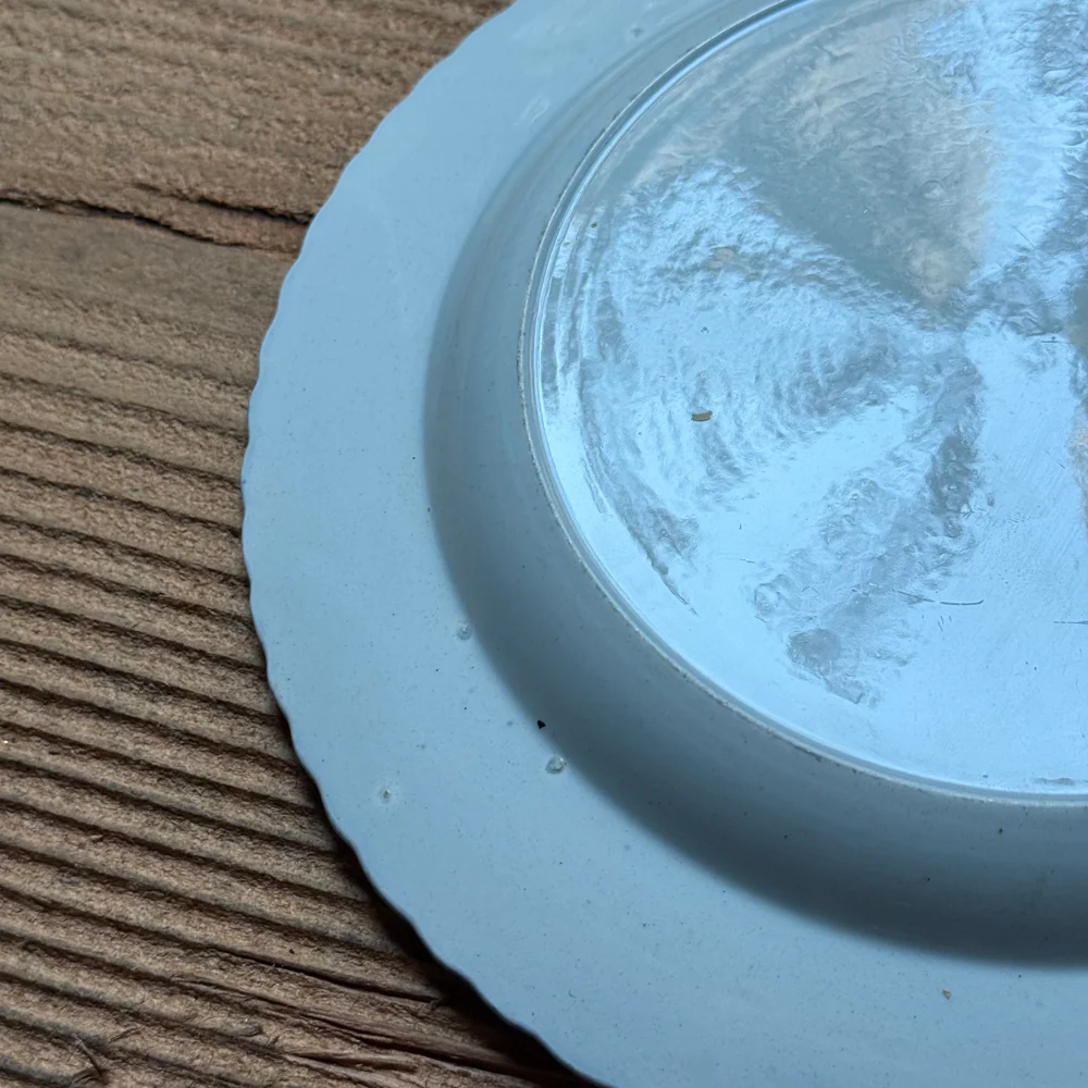 19th-century Blue Feather Edge Ironstone Plate (D) - Image 4
