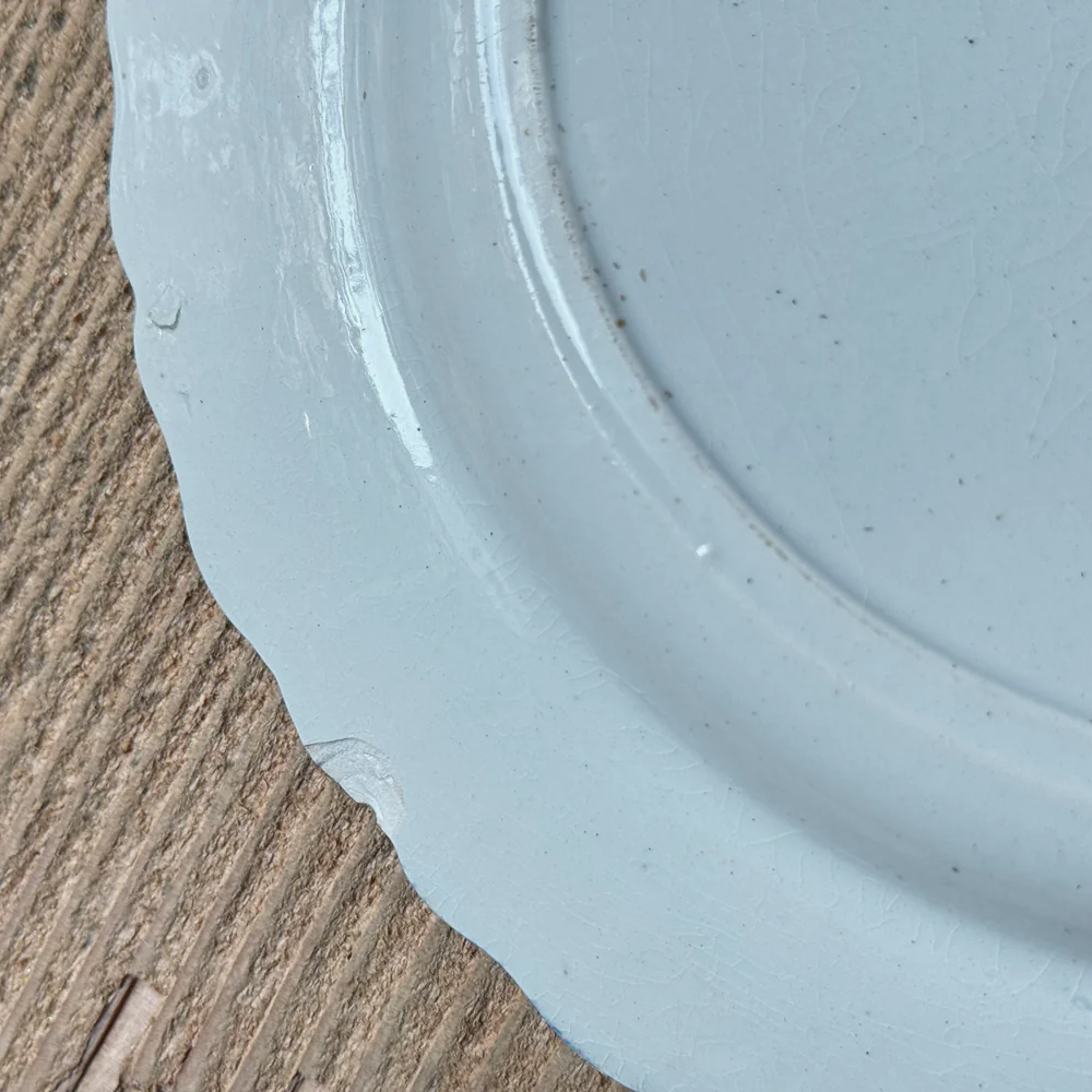 19th-century Blue Feather Edge Ironstone Plate (E) - Image 6