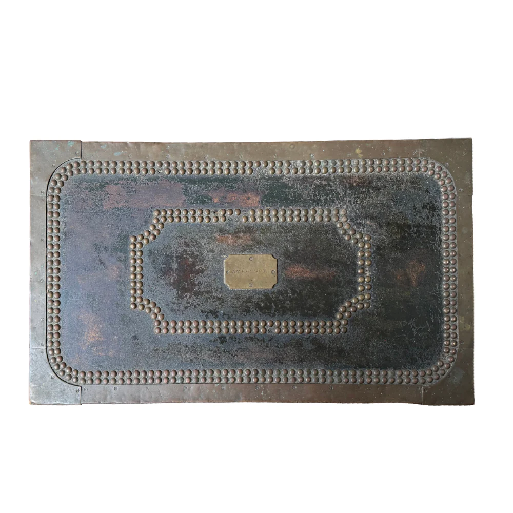 19th-century China Trade Leather Camphor Chest (#2) - Image 10