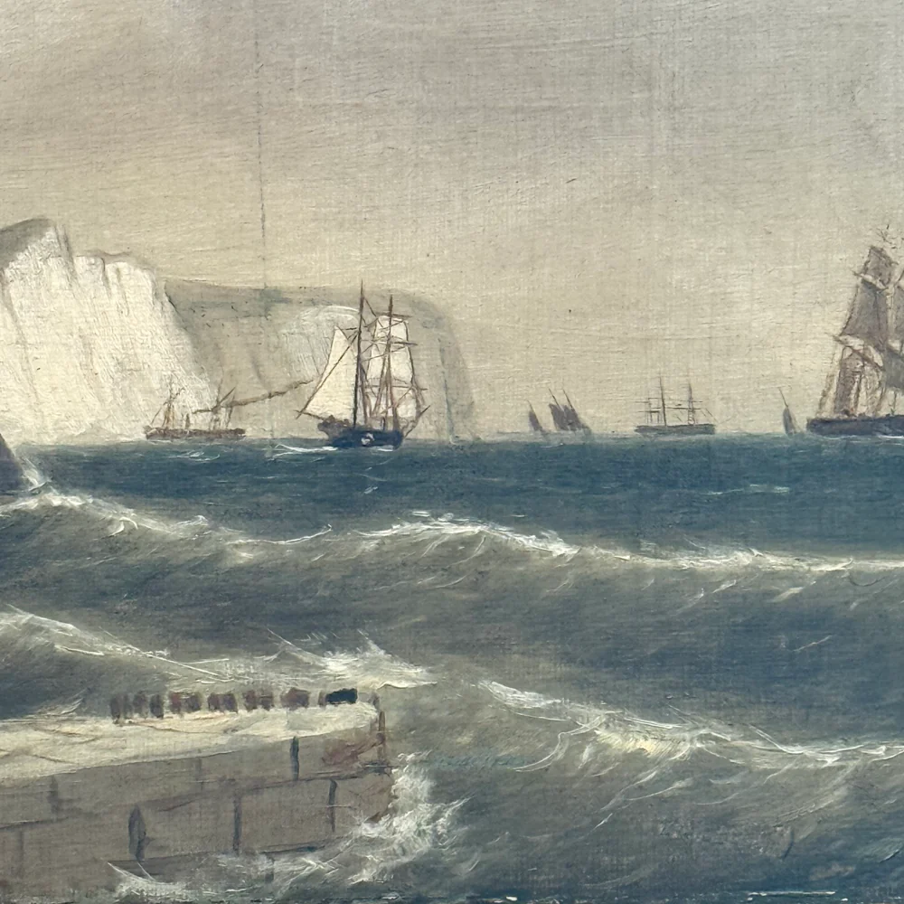 19th-century Clarkson Stanfield "Genoa" Coastal Seascape Painting - Image 3