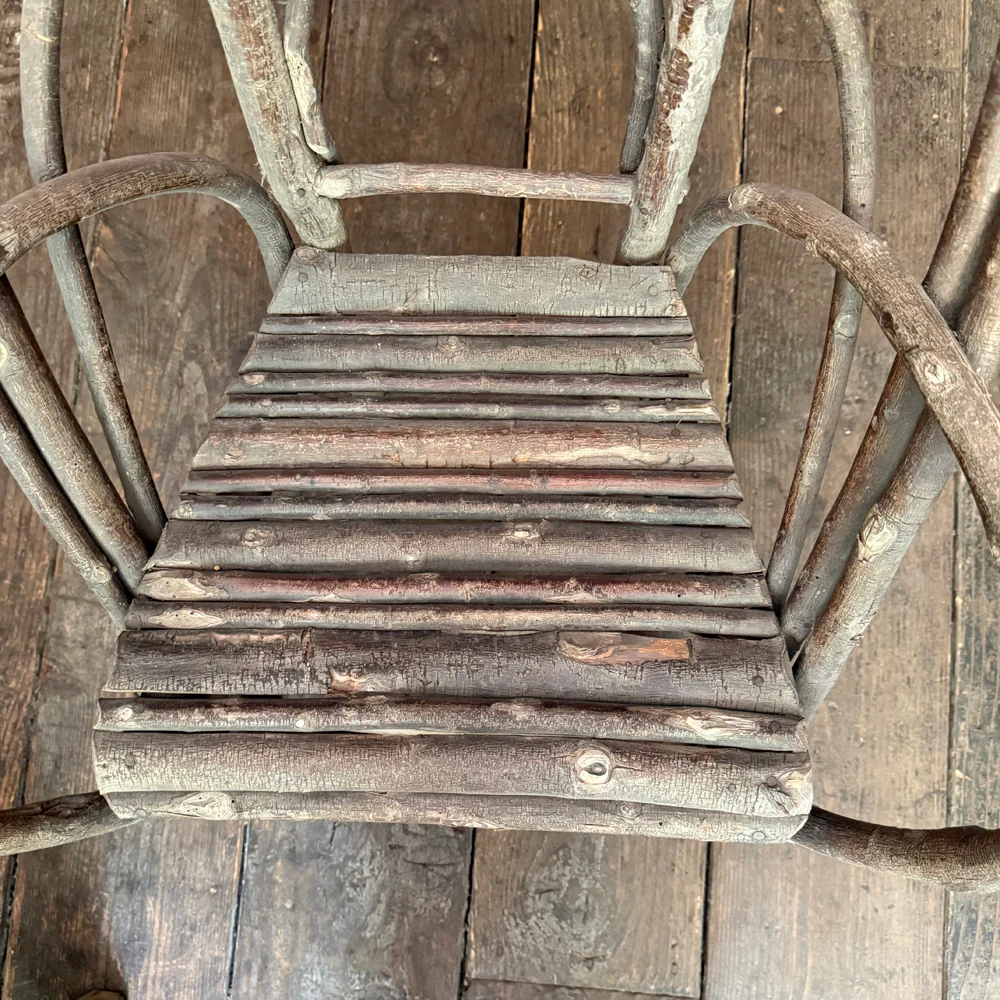 19th-Century French Folk Twig Chair - Image 4
