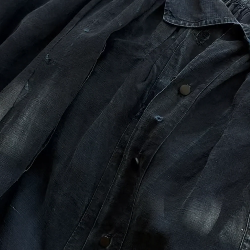 19th-century French Indigo Smock (#S-03) - Image 11