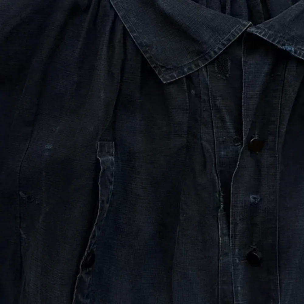 19th-century French Indigo Smock (#S-03) - Image 8