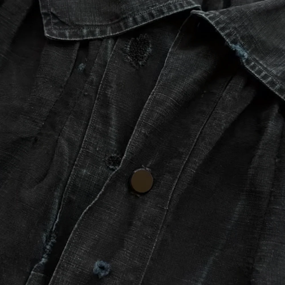 19th-century French Indigo Smock (#S-03) - Image 9