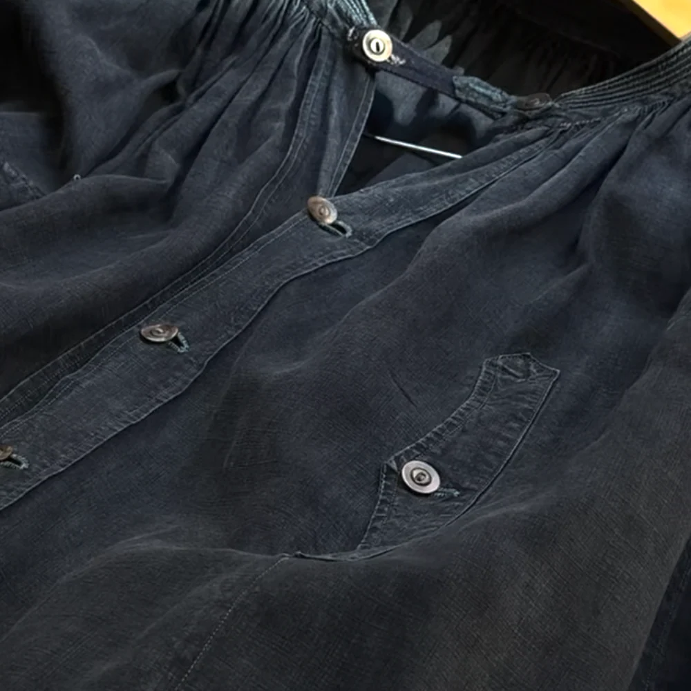 19th-century French Indigo Smock (#S-07) - Image 10