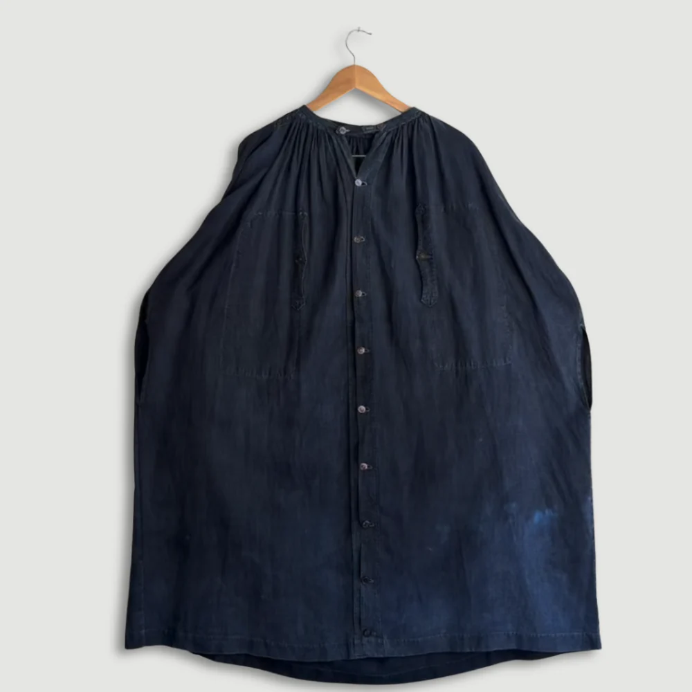 19th-century French Indigo Smock (#S-07) - Image 2
