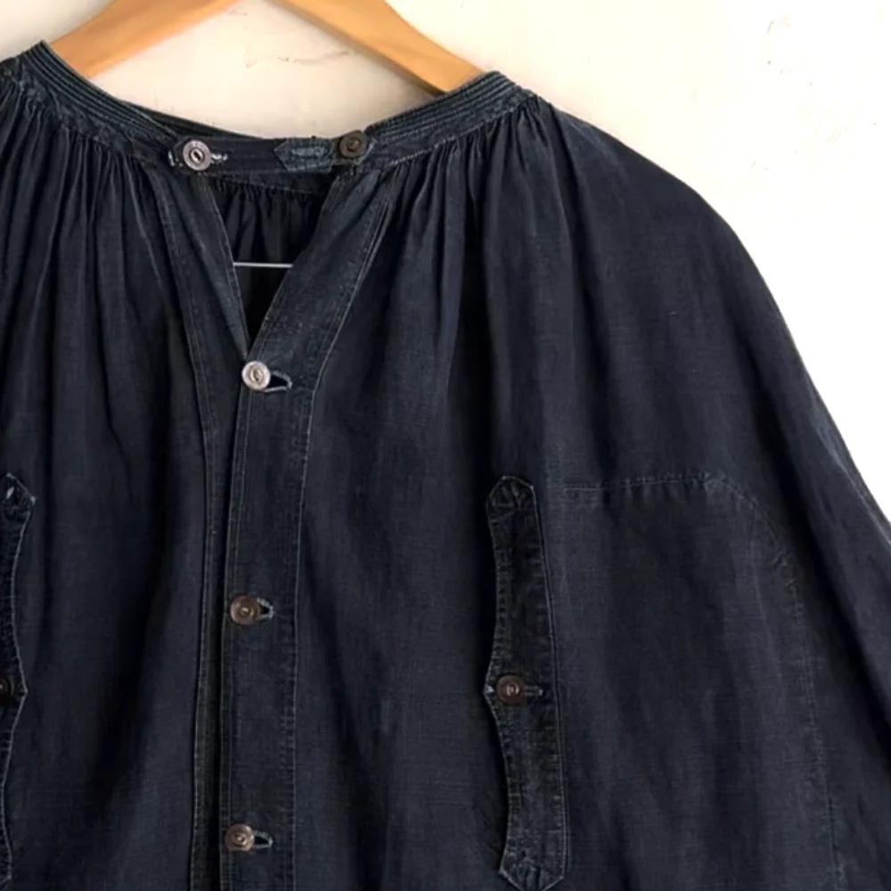19th-century French Indigo Smock (#S-07) - Image 4