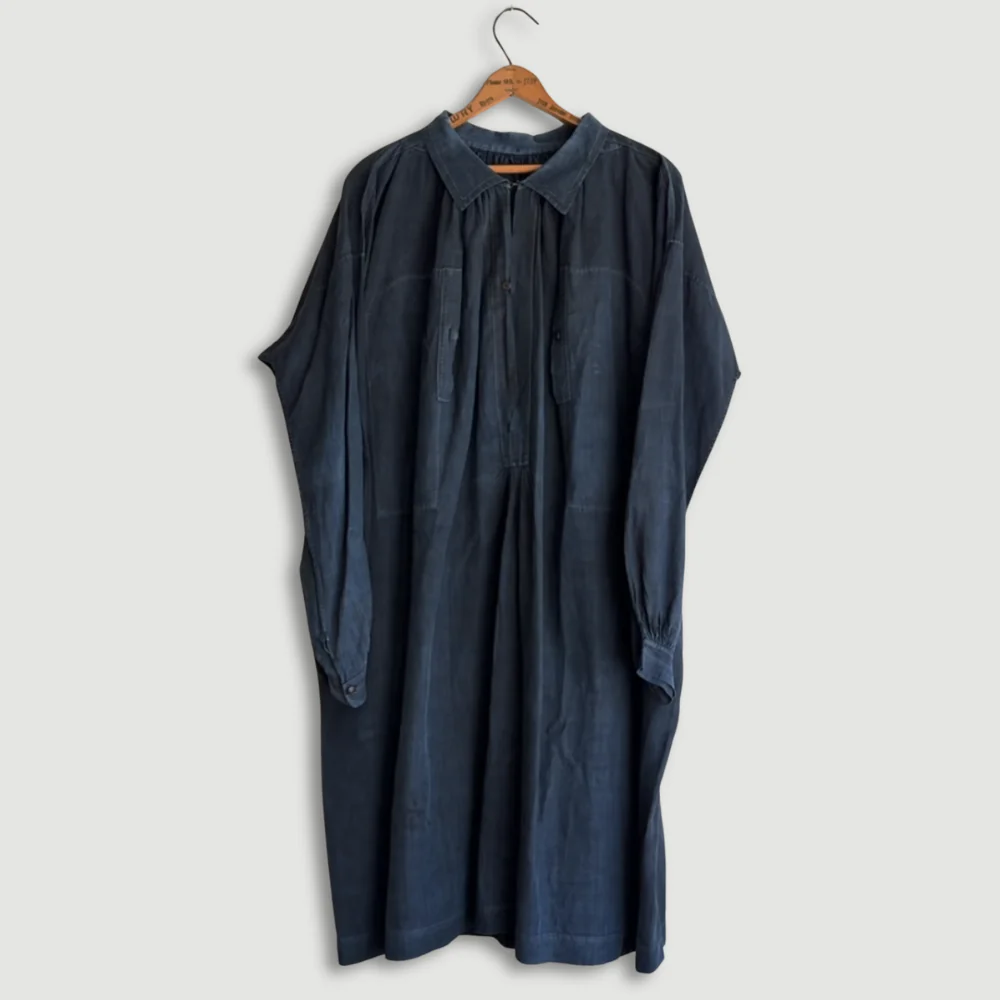 19th-century French Indigo Smock (#S-08)