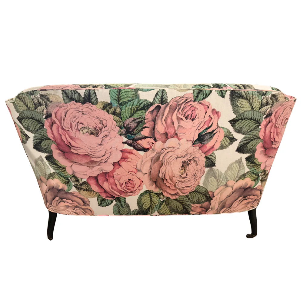 19th Century French Loveseat in John Derian for Designers Guild "The Rose Tuberose" Fabric - Image 8