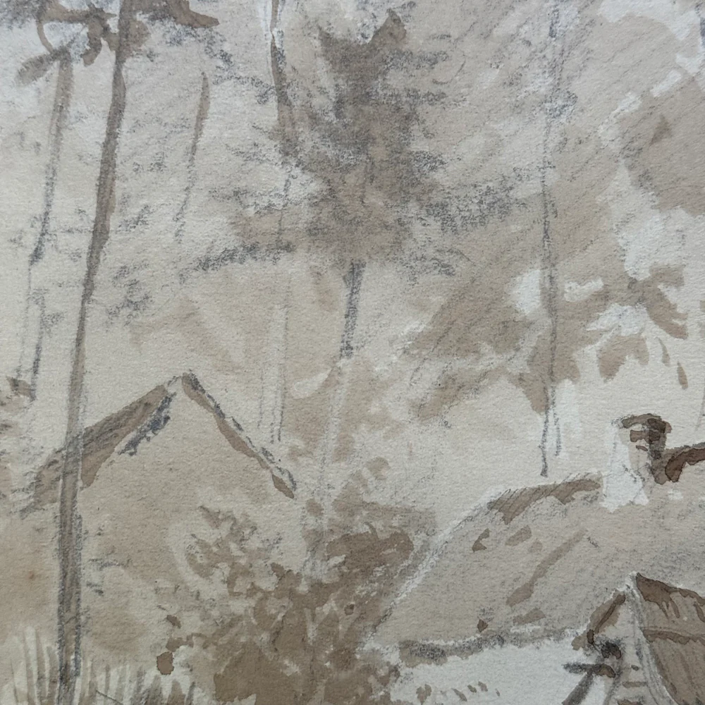 19th Century French Monochromatic Watercolor Painting by Alphonse Baril (#100) - Image 4