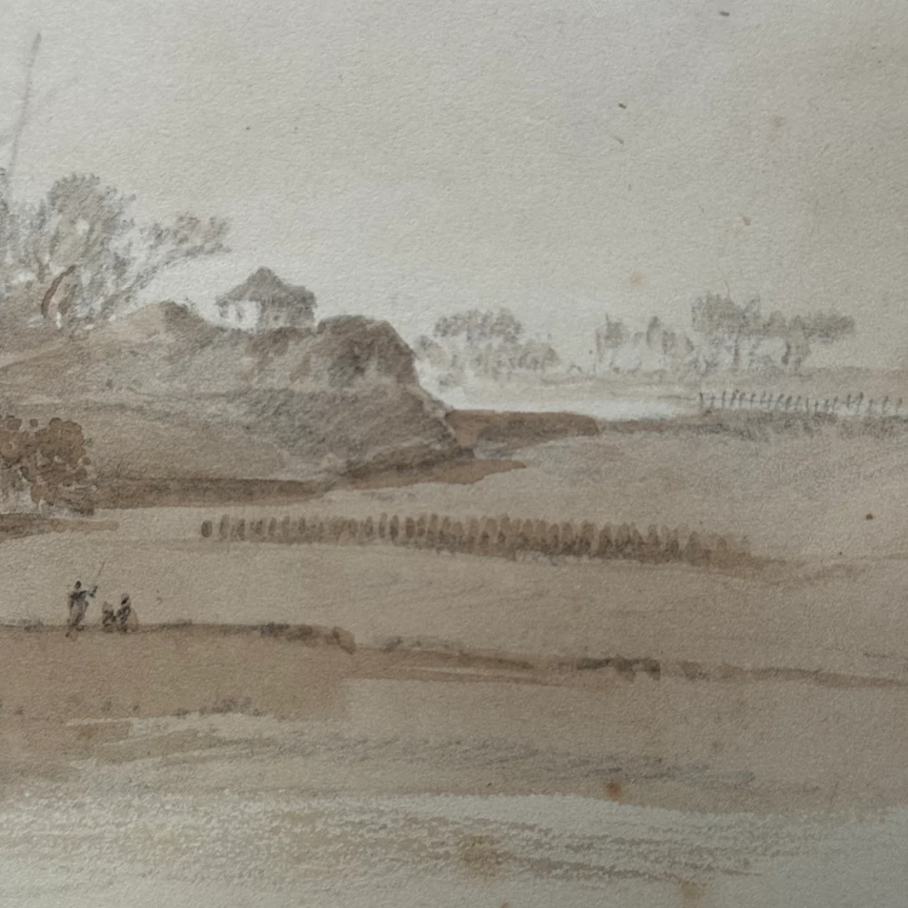 19th Century French Monochromatic Watercolor Painting by Alphonse Baril (#90) - Image 3