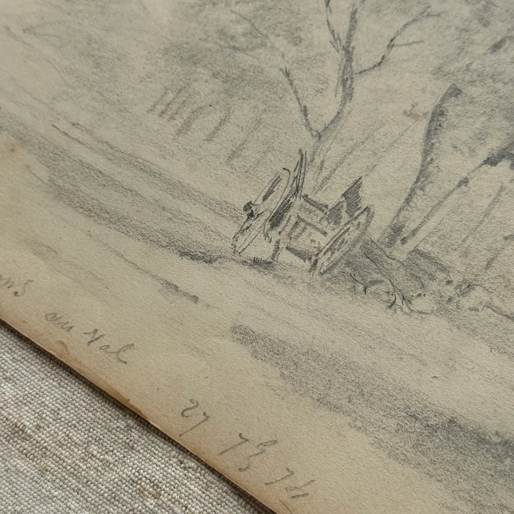 19th-century French Pencil Drawing by Alphonse Baril (#19) - Image 4