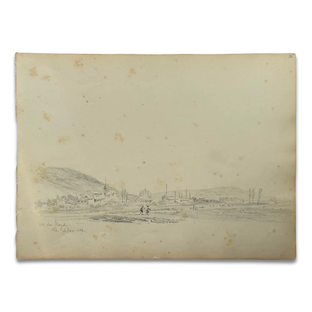 19th-century French Pencil Drawing by Alphonse Baril (#36)