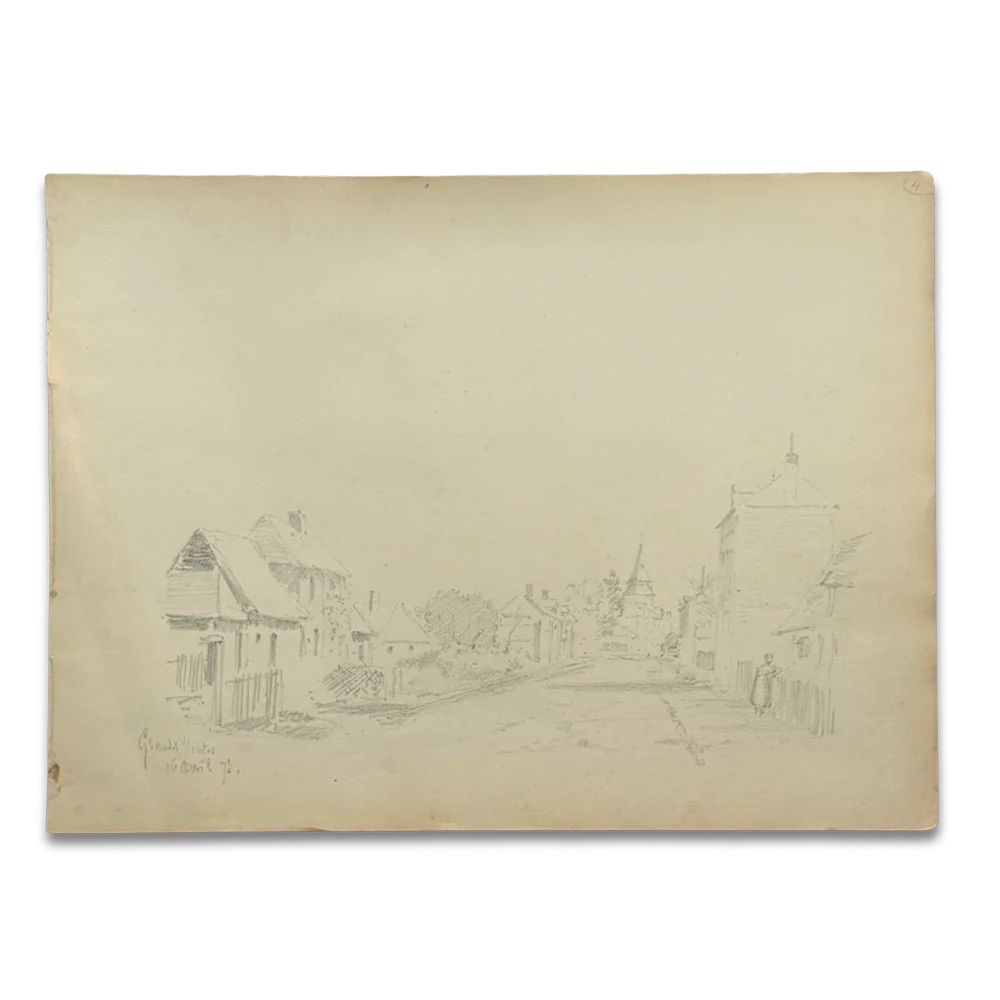 19th-century French Pencil Drawing by Alphonse Baril (#4)