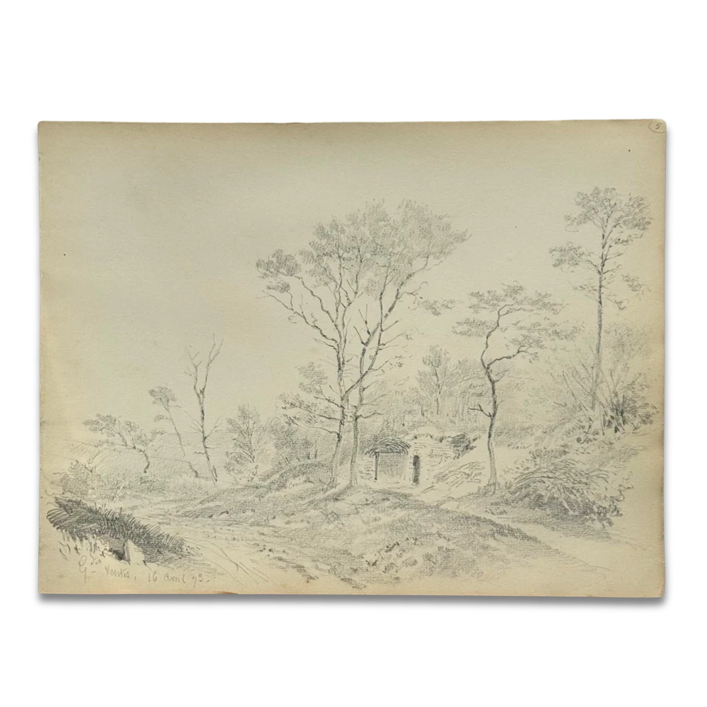 19th-century French Pencil Drawing by Alphonse Baril (#5)