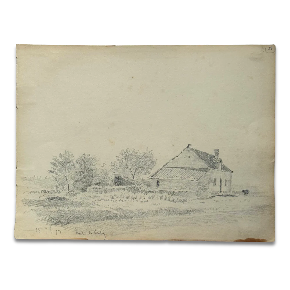 19th-century French Pencil Drawing by Alphonse Baril (#52)
