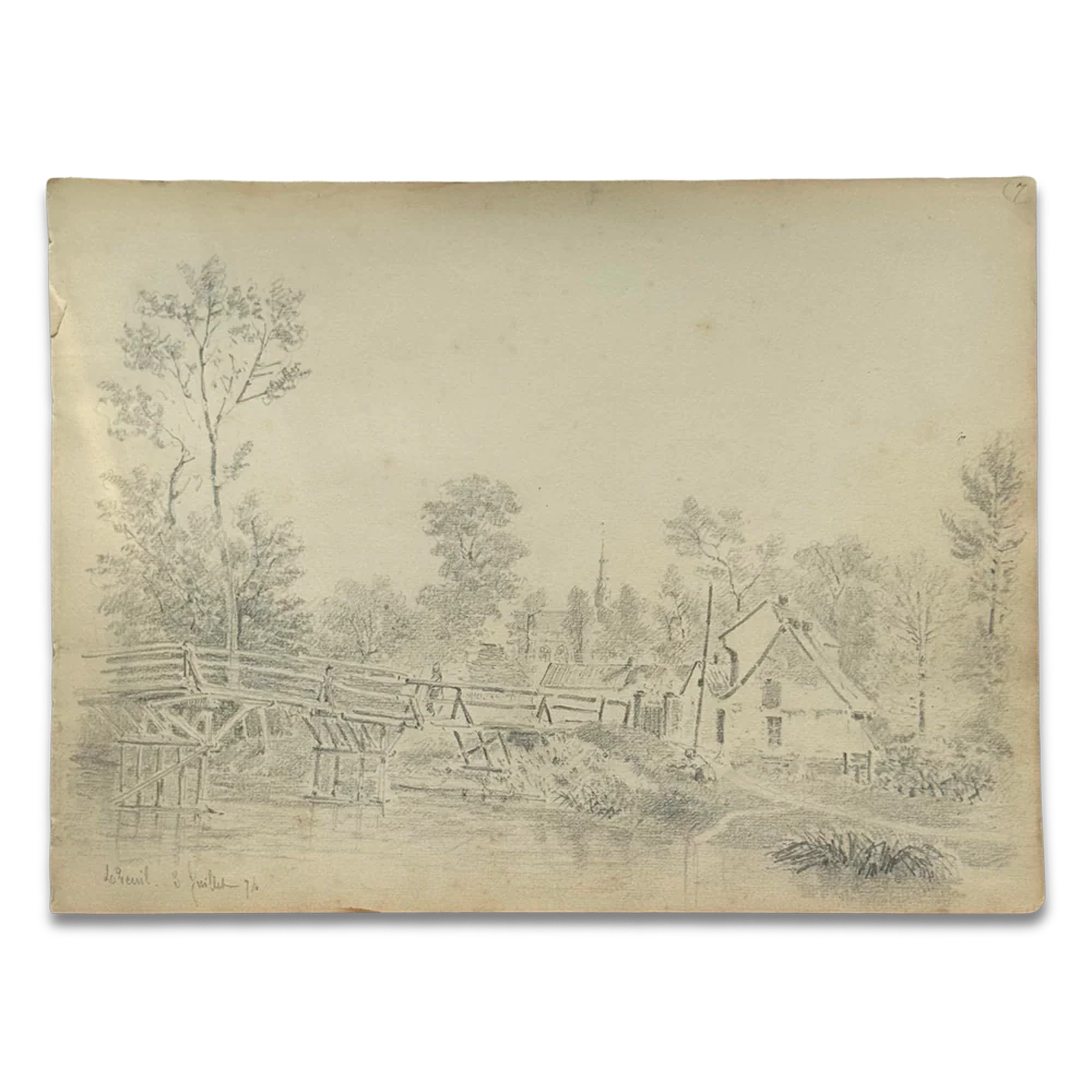 19th-century French Pencil Drawing by Alphonse Baril (#7)