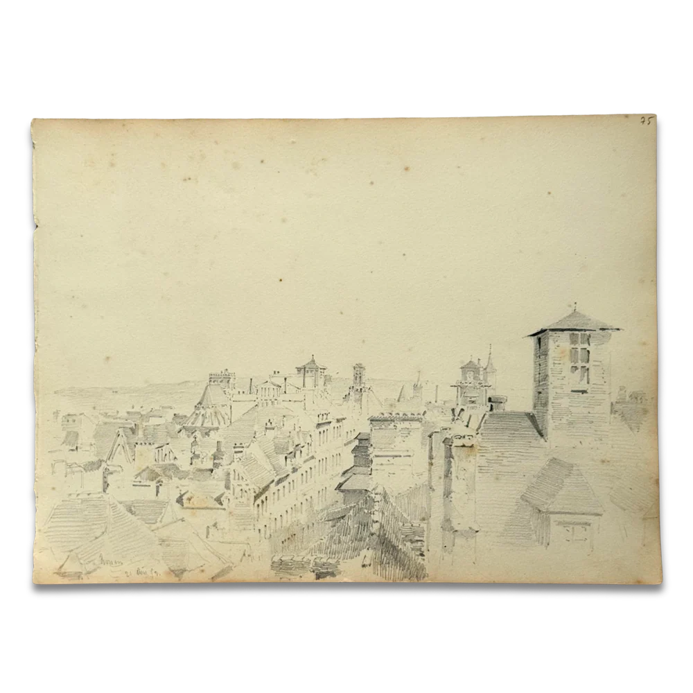 19th-century French Pencil Drawing by Alphonse Baril (#75)