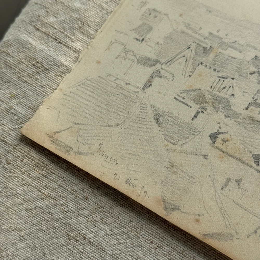 19th-century French Pencil Drawing by Alphonse Baril (#75) - Image 4