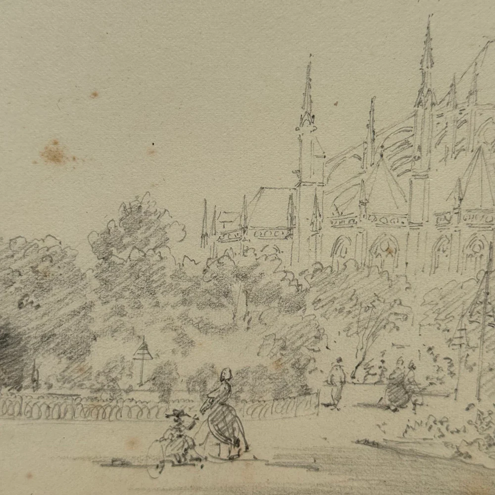 19th-century French Pencil Drawing by Alphonse Baril (#76) - Image 2