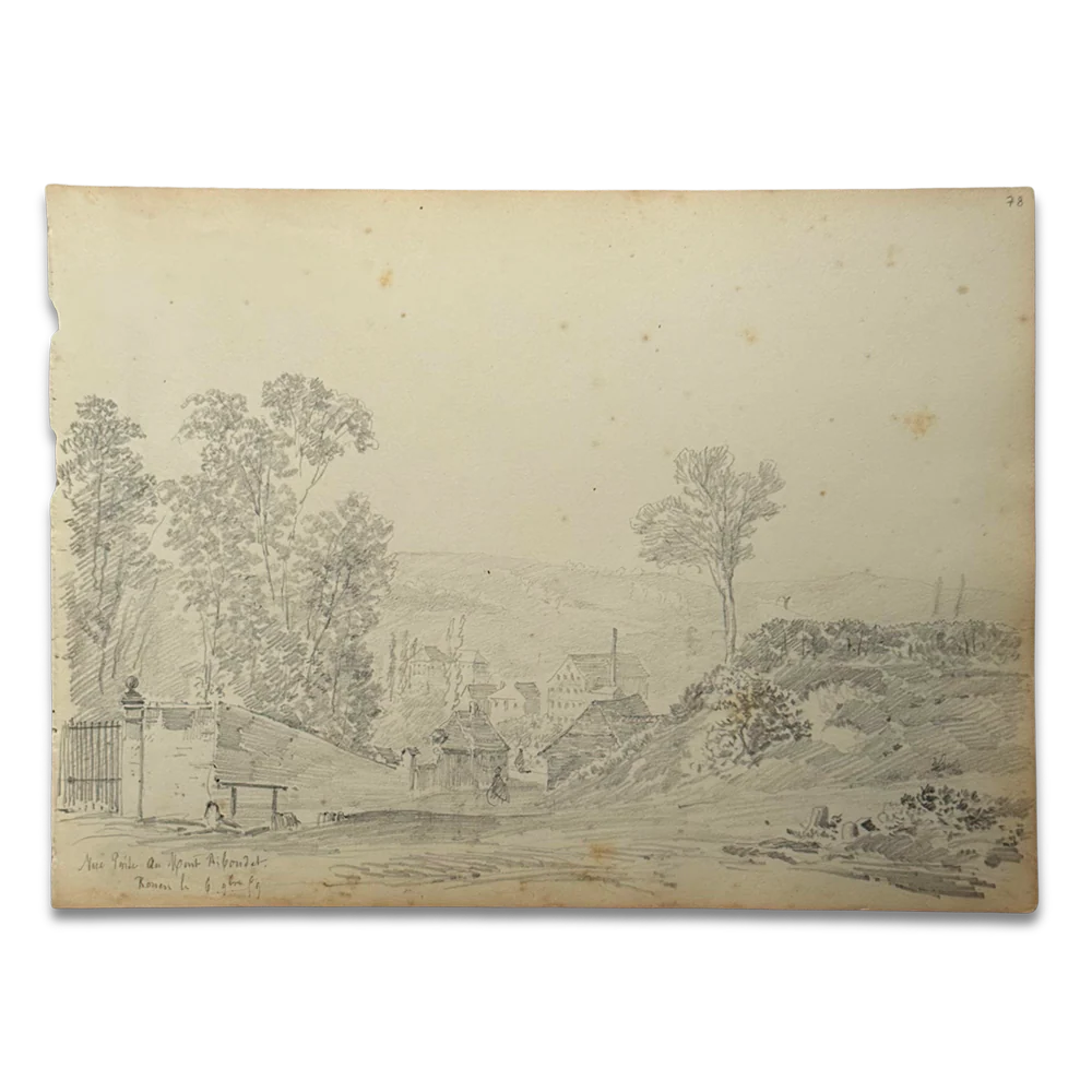 19th-century French Pencil Drawing by Alphonse Baril (#78)