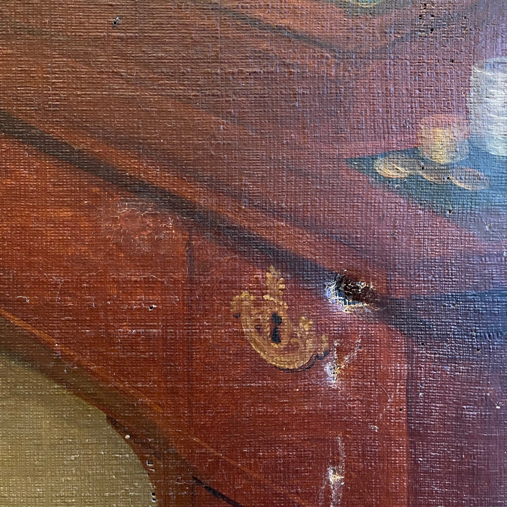 19th Century French Portrait Painting on Linen Canvas - Image 4