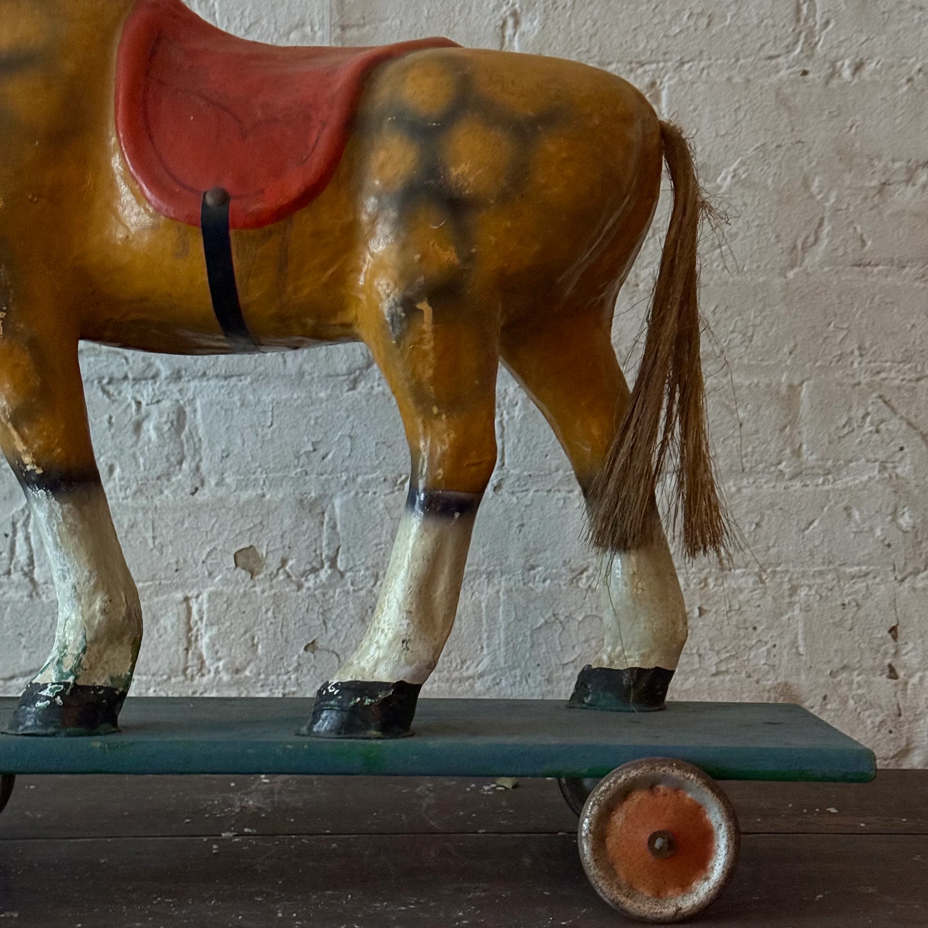 19th-century French Toy Horse on Wheels - Image 5