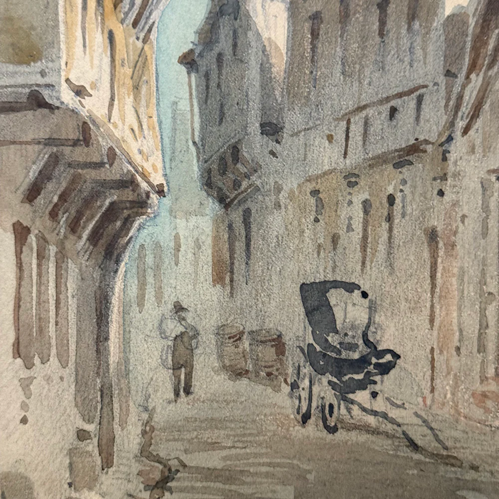 19th Century French Watercolor Painting by Alphonse Baril (#36) - Image 3