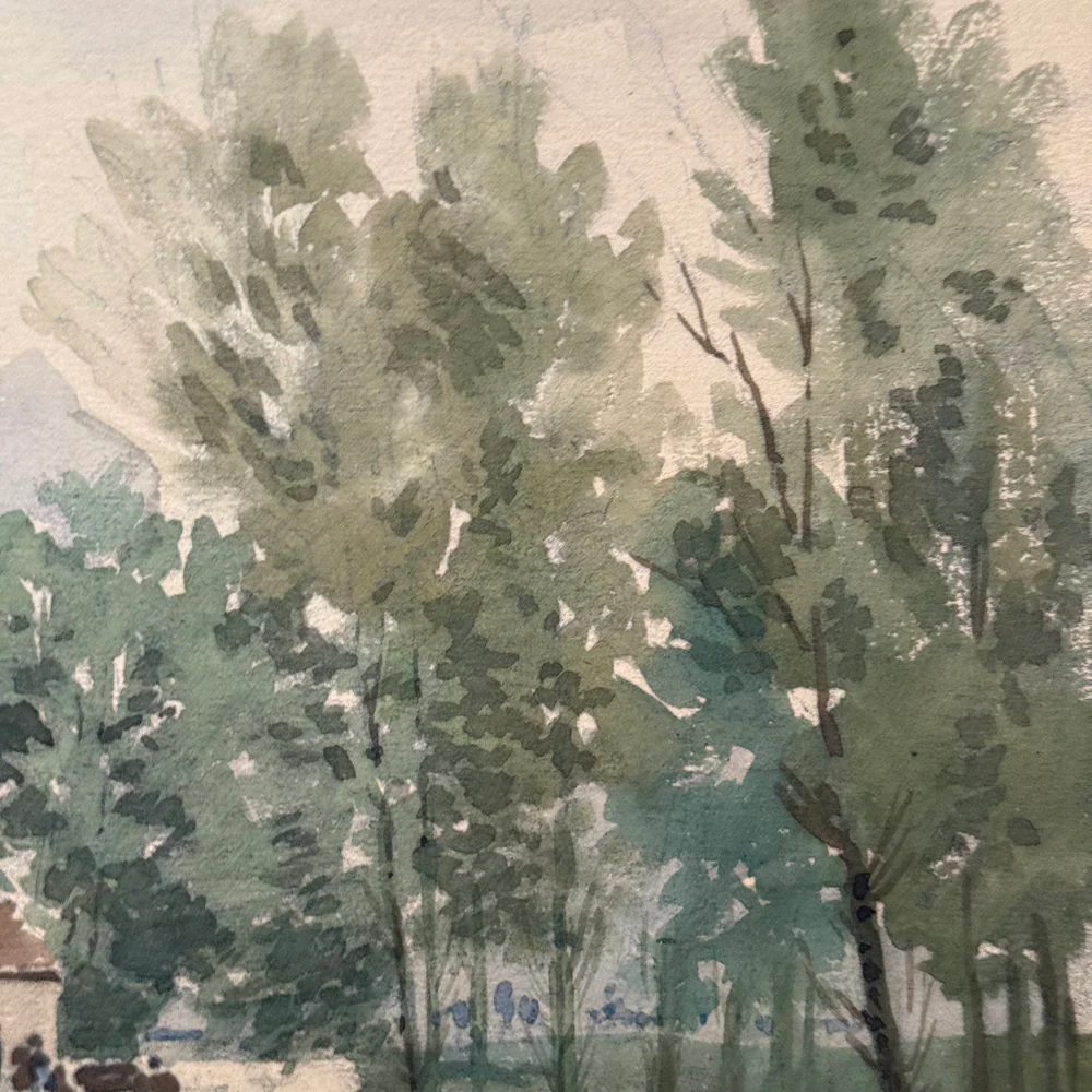19th Century French Watercolor Painting by Alphonse Baril (#37) - Image 3