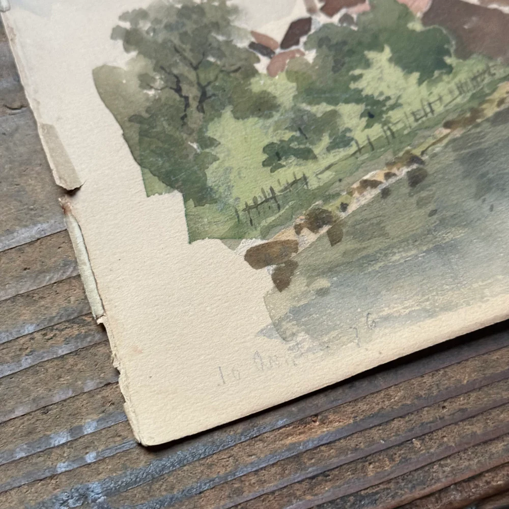 19th Century French Watercolor Painting by Alphonse Baril (#37) - Image 4