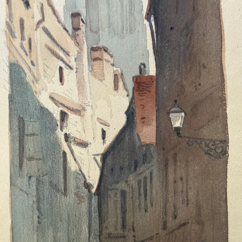19th Century French Watercolor Painting by Alphonse Baril (#35) - Image 2