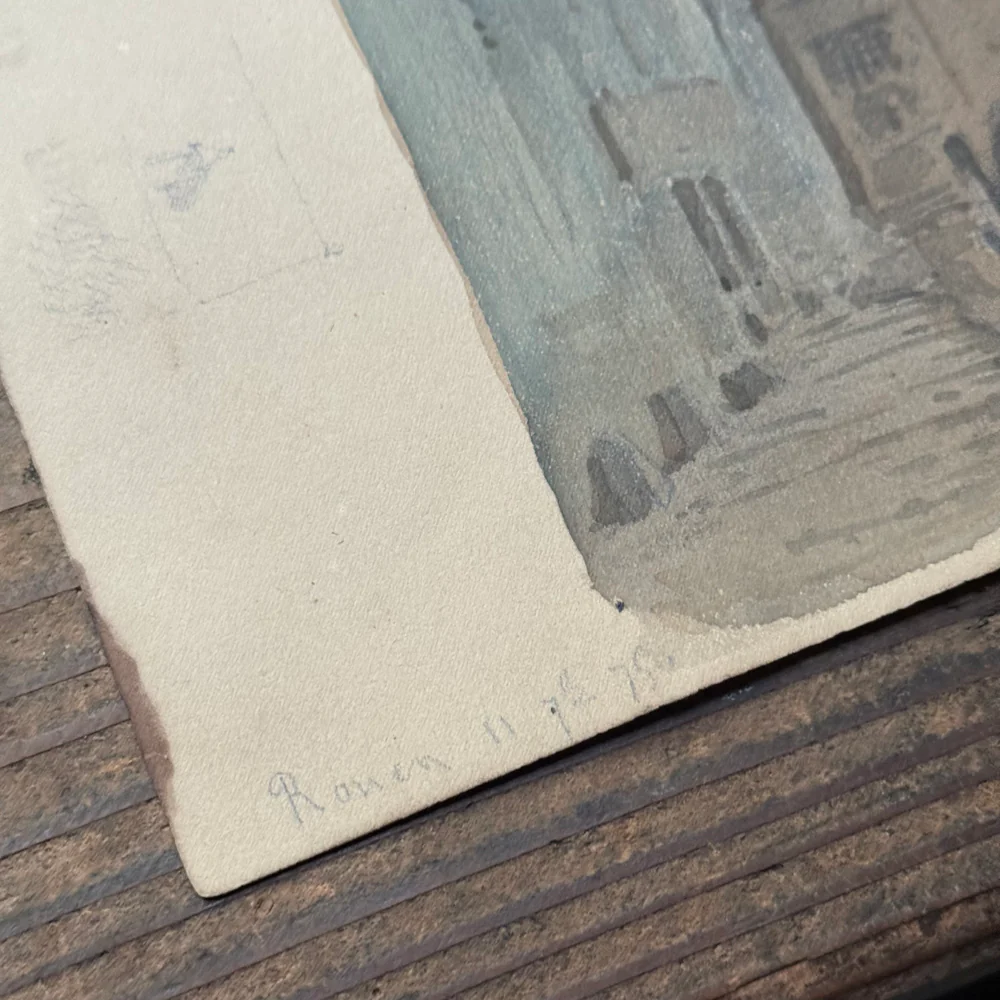 19th Century French Watercolor Painting by Alphonse Baril (#35) - Image 5