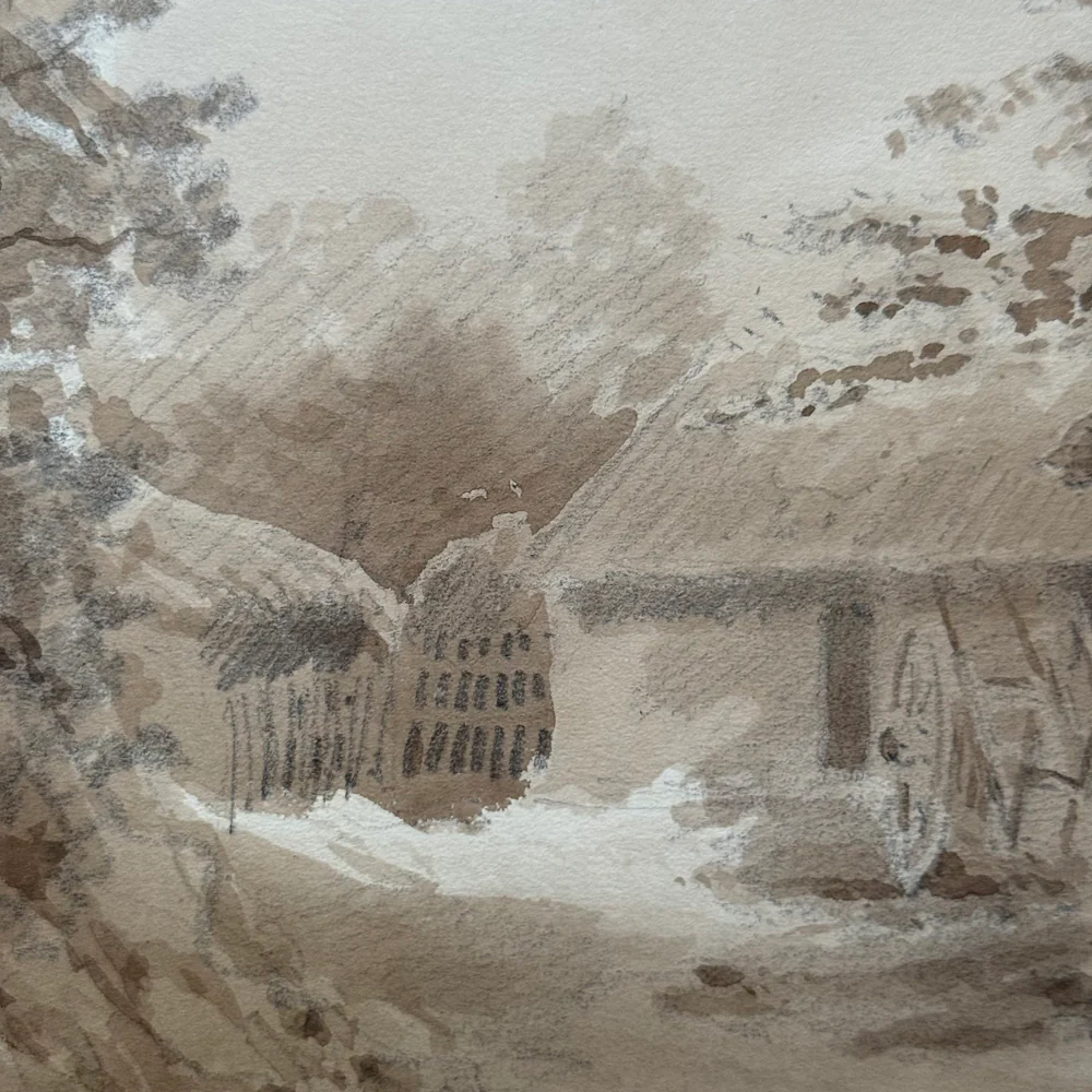 19th Century French Monochromatic Watercolor Painting by Alphonse Baril (#48) - Image 3