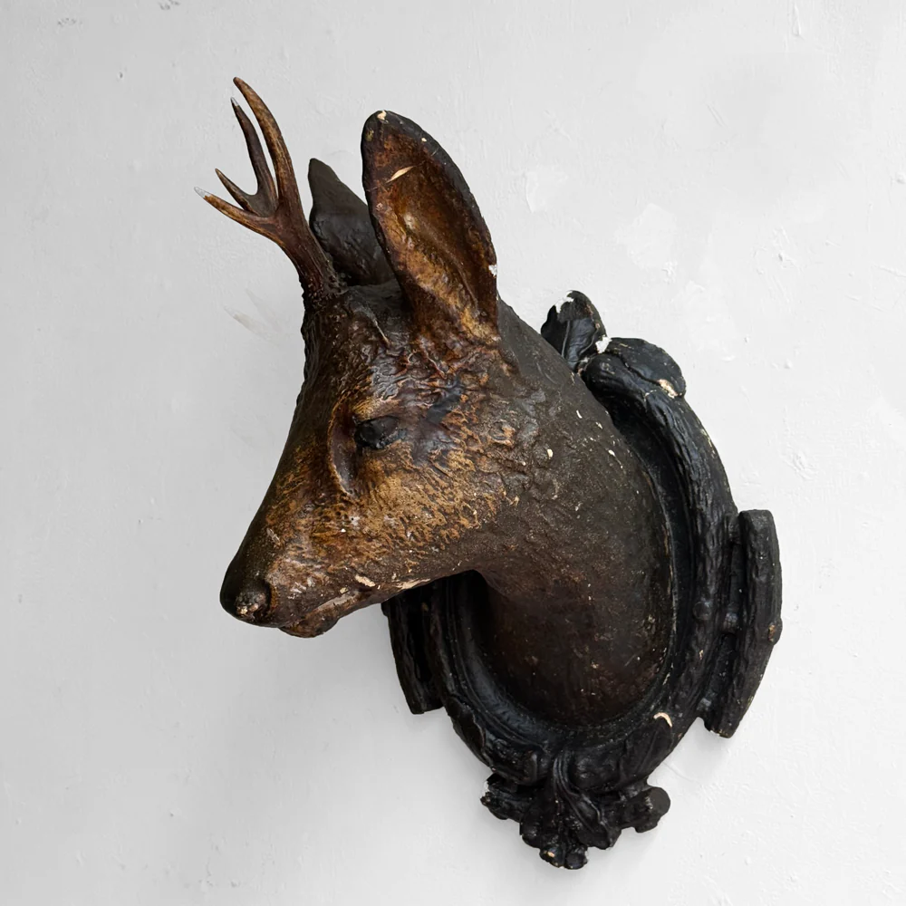 19th-century German Plaster Deer Head - Image 2
