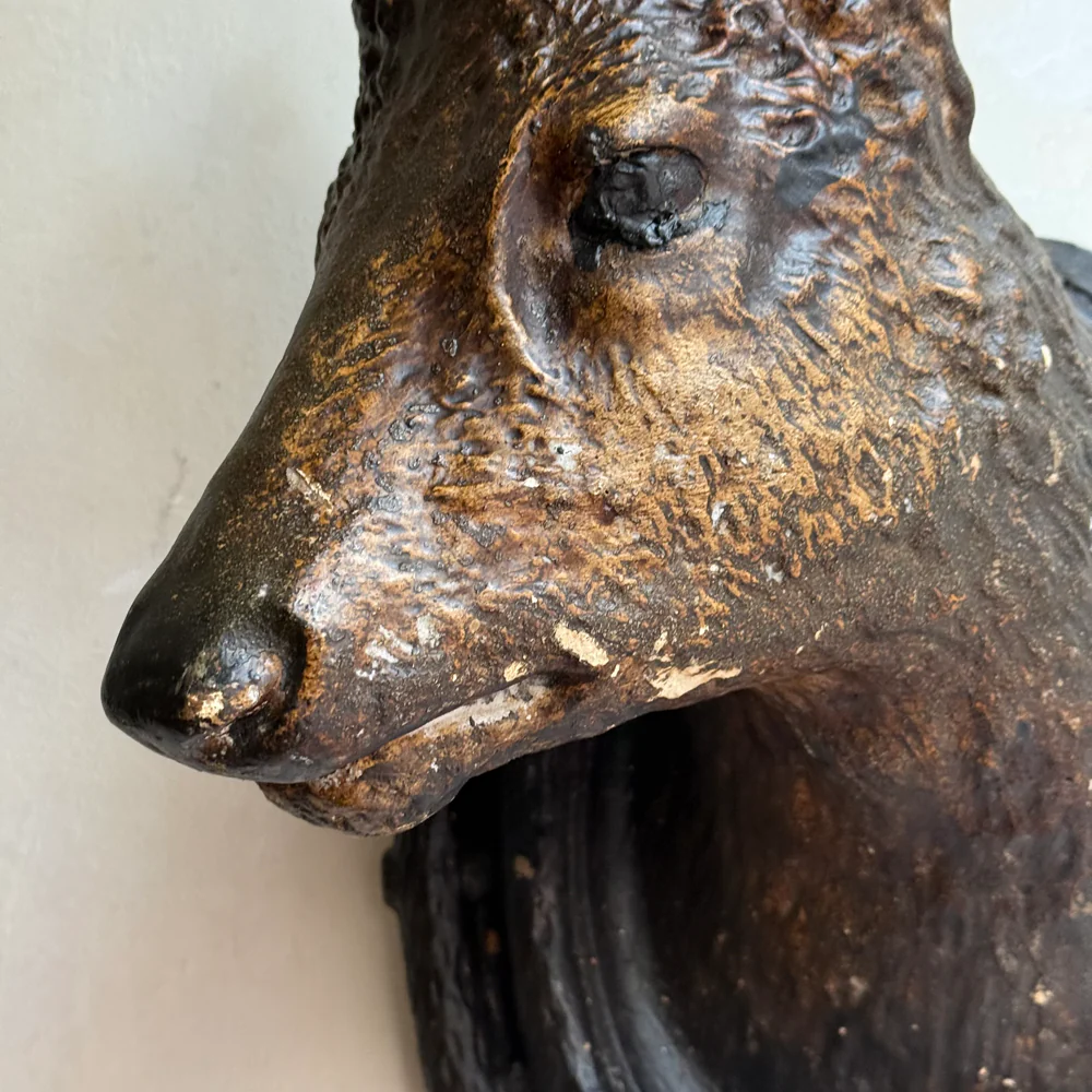 19th-century German Plaster Deer Head - Image 3