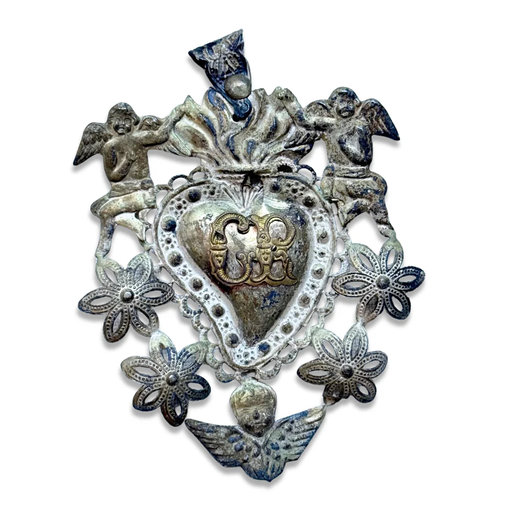 19th-century Italian Ex-Voto Sacred Silver Heart (No. 1-26)