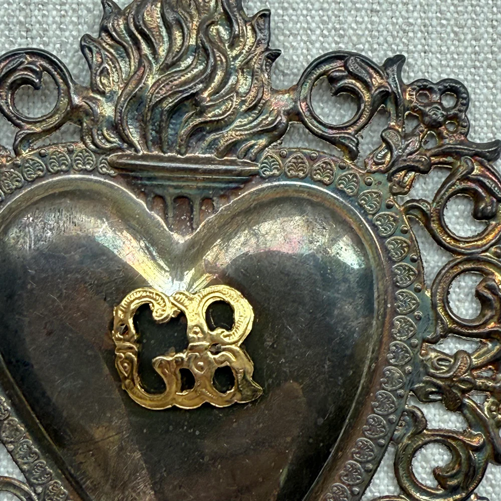 19th-century Italian Ex-Voto Sacred Silver Heart (No. 101) - Image 3