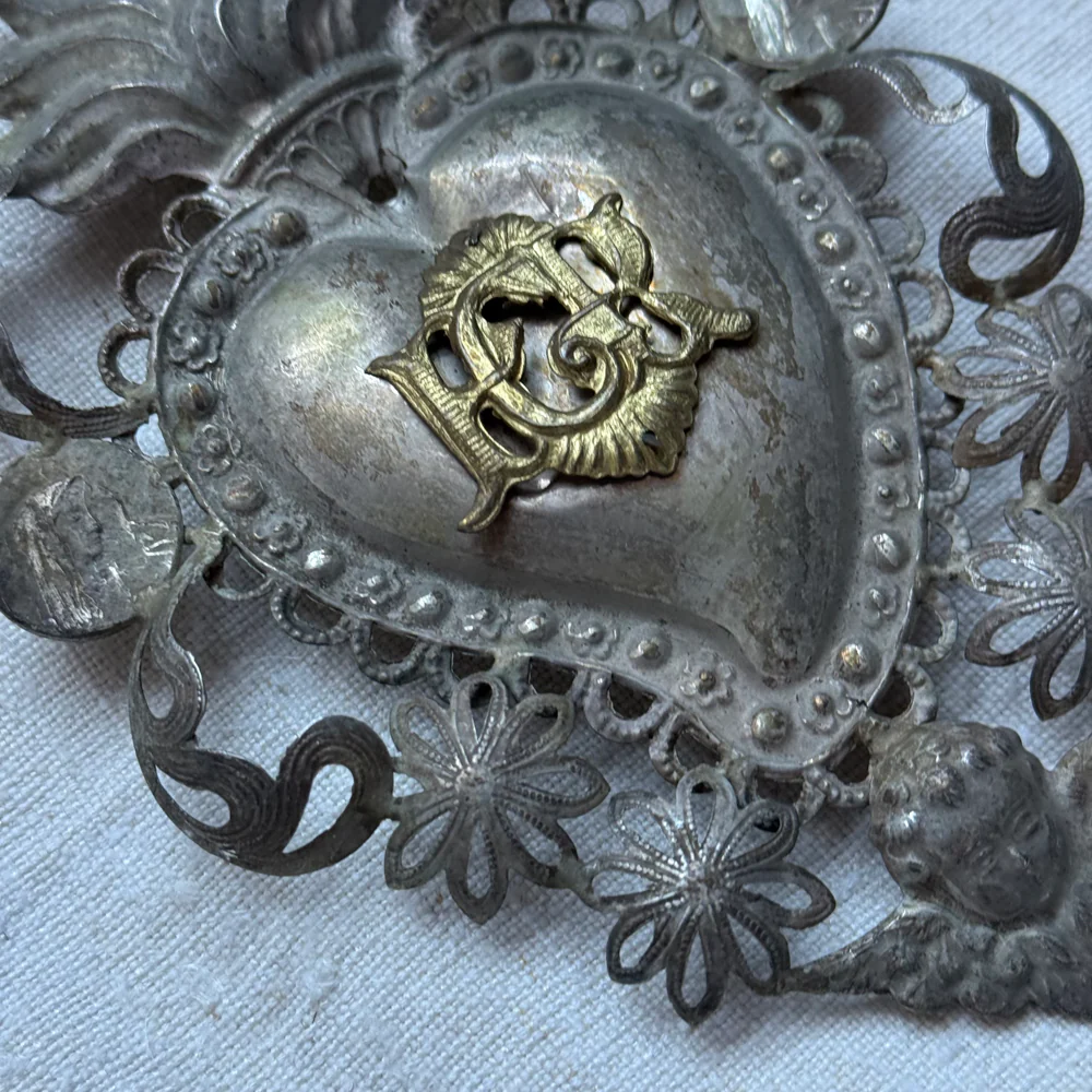 19th-century Italian Ex-Voto Sacred Silver Heart (No. 3-26) - Image 2
